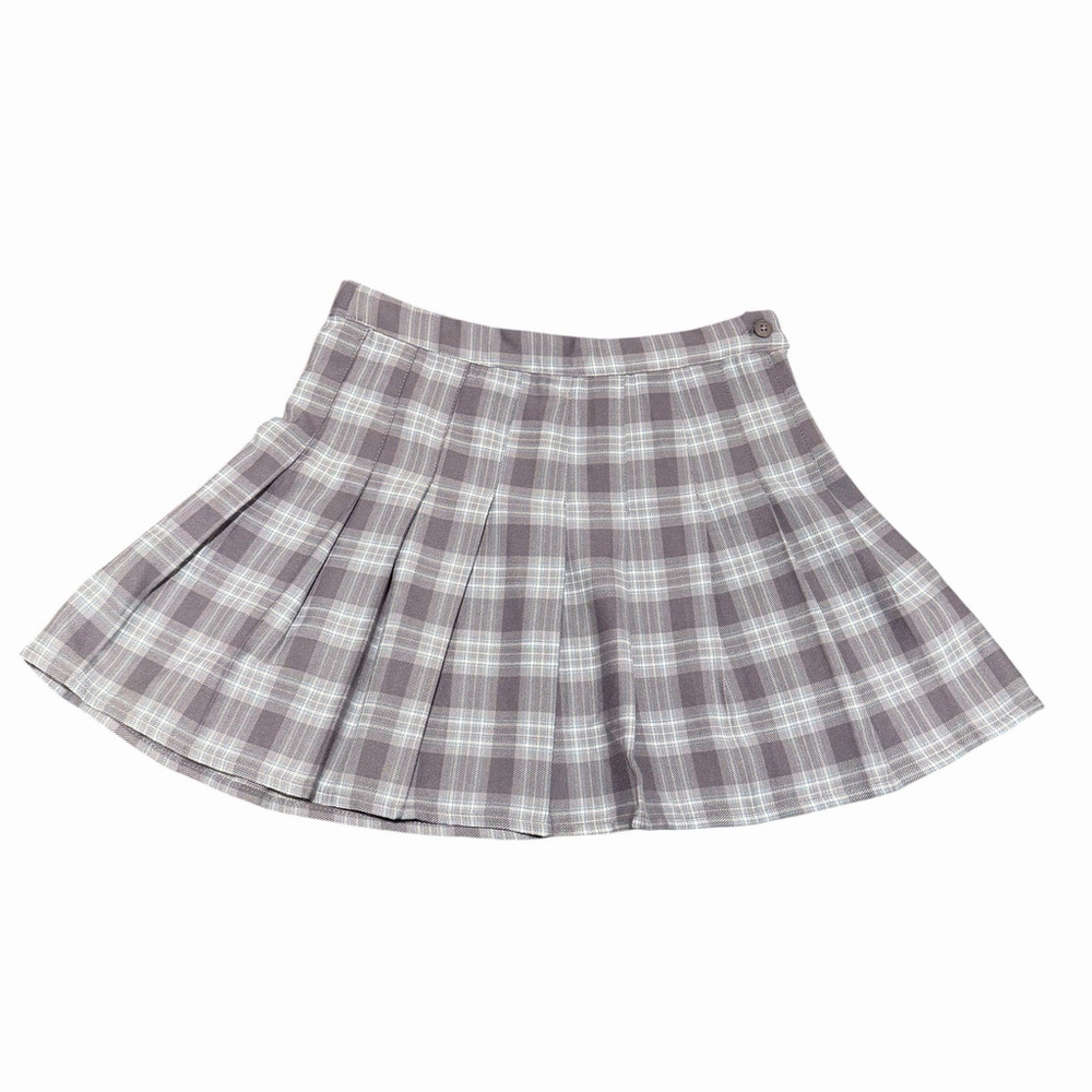 Aéropostale Gray White Plaid Pleated Skirt Y2K Coquette Schoolgirl Academia Sz M